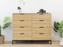 Load image into Gallery viewer, Ocala Low Boy 8 Drawer Chest Dresser - Oak
