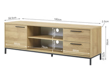 Load image into Gallery viewer, Kaden 1.8m Entertainment Unit - Oak
