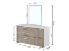 Load image into Gallery viewer, Waipoua 4 Drawer Low Boy with Mirror- GREY OAK

