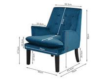Load image into Gallery viewer, Mila Velvet Armchair - Blue