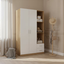 Load image into Gallery viewer, Harris 3 Door Wardrobe with Drawers - Oak + White