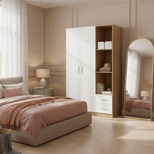 Load image into Gallery viewer, Harris 3 Door Wardrobe with Drawers - Oak + White