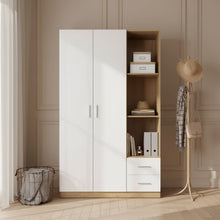 Load image into Gallery viewer, Harris 3 Door Wardrobe with Drawers - Oak + White
