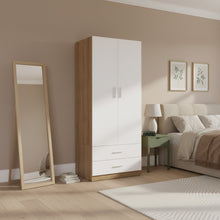 Load image into Gallery viewer, Harris 2 Door Wardrobe with Drawers - Oak + White
