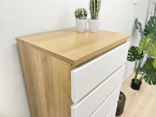 Load image into Gallery viewer, Harris 6 Drawer Tallboy with Mirror - Oak + White
