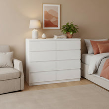 Load image into Gallery viewer, Tongass Wooden Low Boy 8 Drawers - White