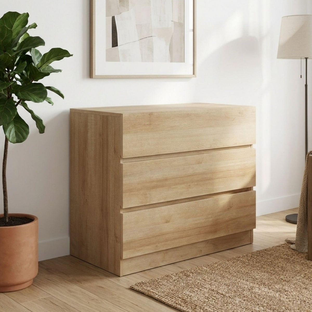 Harris 3 Drawers Tallboy - Oak