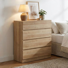 Load image into Gallery viewer, Harris 4 Drawers Tallboy - Oak