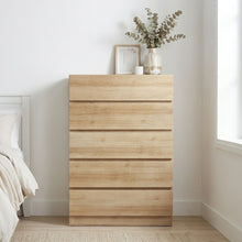 Load image into Gallery viewer, Harris 5 Drawers Tallboy - Oak