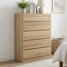Load image into Gallery viewer, Harris 5 Drawers Tallboy - Oak