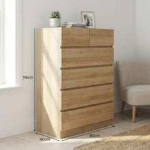 Load image into Gallery viewer, Harris 6 Drawers Tallboy - Oak