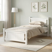 Load image into Gallery viewer, Davraz Single Wooden Bed Frame - White