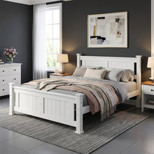 Load image into Gallery viewer, Davraz Double Wooden Bed Frame - White