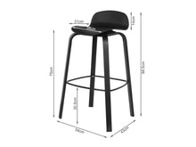 Load image into Gallery viewer, Mia Bar Stool Metal Barstool - Set of 2 - Black