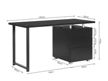 Load image into Gallery viewer, Karter Computer Desk with Drawers - Black
