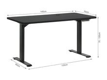 Load image into Gallery viewer, Bennie 140cm Dual Motor Electric Standing Desk - Black