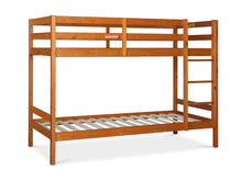 Load image into Gallery viewer, Maroon Single Wooden Bunk Bed Frame - Oak