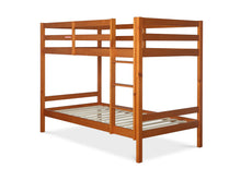 Load image into Gallery viewer, Maroon Single Wooden Bunk Bed Frame - Oak