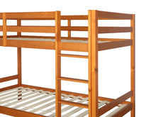 Load image into Gallery viewer, Maroon Single Wooden Bunk Bed Frame - Oak