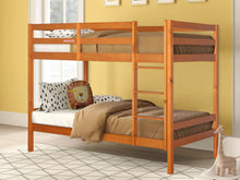 Load image into Gallery viewer, Maroon Single Wooden Bunk Bed Frame - Oak
