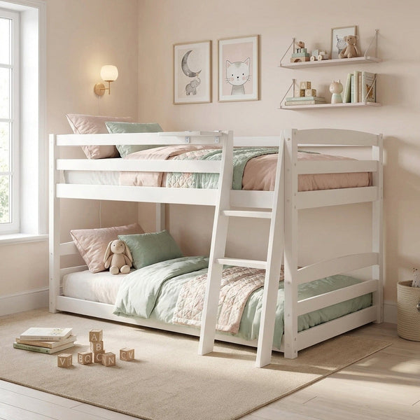 Kinga Single Wooden Bunk Bed Frame - White