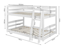 Load image into Gallery viewer, Kinga Single Wooden Bunk Bed Frame - White