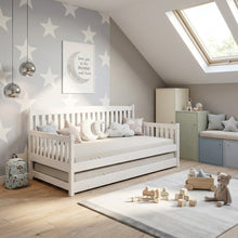 Load image into Gallery viewer, Herbert Single Wooden Trundle Bed Frame - White