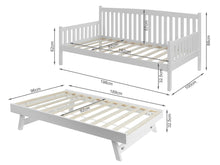 Load image into Gallery viewer, Herbert Single Wooden Trundle Bed Frame - White