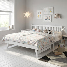 Load image into Gallery viewer, Herbert Single Wooden Trundle Bed Frame - White