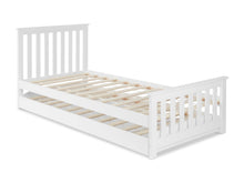 Load image into Gallery viewer, Hobson Single Wooden Trundle Bed Frame - White