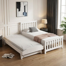 Load image into Gallery viewer, Hobson Single Wooden Trundle Bed Frame - White