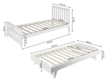 Load image into Gallery viewer, Hobson Single Wooden Trundle Bed Frame - White
