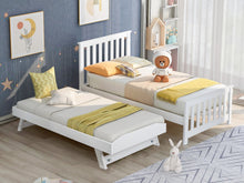 Load image into Gallery viewer, Hobson Single Wooden Trundle Bed Frame - White