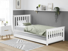 Load image into Gallery viewer, Hobson Single Wooden Trundle Bed Frame - White
