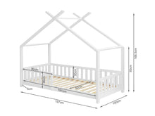 Load image into Gallery viewer, Minto Single Wooden House Bed Frame - White