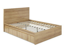 Load image into Gallery viewer, Harris Double Wooden Bed Frame with Storage - Oak