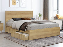Load image into Gallery viewer, Harris King Bed Frame with Storage - Oak At Betalife
