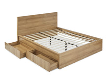 Load image into Gallery viewer, Harris King Bed Frame with Storage - Oak At Betalife
