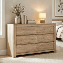 Load image into Gallery viewer, Borneo 6 Drawers Lowboy - Oak