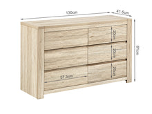 Load image into Gallery viewer, Borneo 6 Drawers Lowboy - Oak