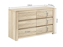 Load image into Gallery viewer, Borneo 6 Drawers Lowboy - Oak
