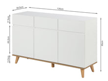 Load image into Gallery viewer, Hudson 1.35m Sideboard Buffet Table - White
