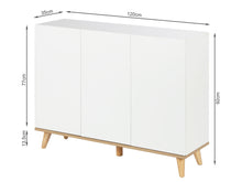 Load image into Gallery viewer, Hudson 3 Door Shoe Cabinet Storage Rack - White
