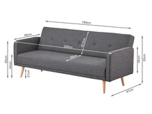 Load image into Gallery viewer, Jarrod 3 Seater Sofa Bed - Dark Grey