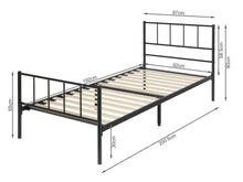 Load image into Gallery viewer, Keira Single Metal Bed Frame - Black