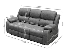 Load image into Gallery viewer, Wilson Manual 3 Seater Recliner Sofa - Grey
