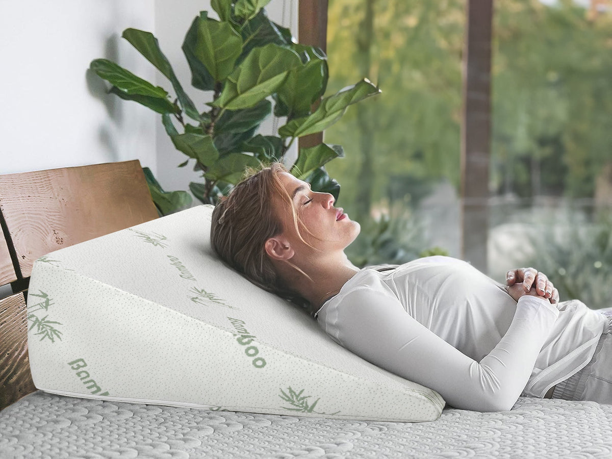 Pure Wedge Bamboo Gel Memory Foam Wedge Pillow