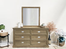 Load image into Gallery viewer, Hadley Solid Wood 6 Drawer Dresser with Mirror - Emerland Grey