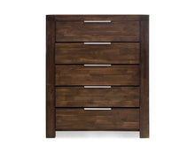 Load image into Gallery viewer, Jarvis Solid Wood 5 Drawer Tallboy - Caramel
