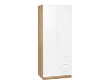 Load image into Gallery viewer, Harris 2 Door Wardrobe with 3 Drawers - Oak+White At Betalife
